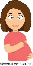 Vector illustration of a pregnant woman