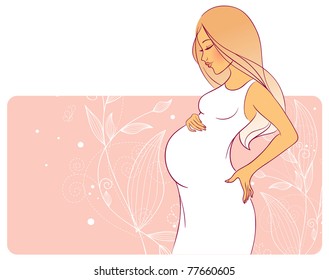 Vector illustration of Pregnant woman