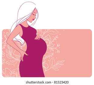 Vector illustration of Pregnant woman