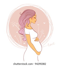 Vector illustration of Pregnant woman