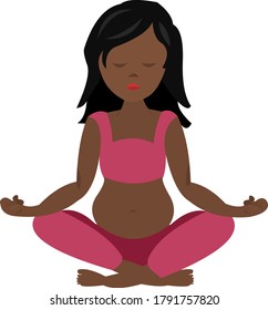Vector illustration of a pregnant woman doing yoga