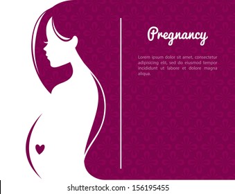 Vector illustration of Pregnant woman's silhouette 