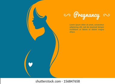 Vector illustration of Pregnant woman's silhouette