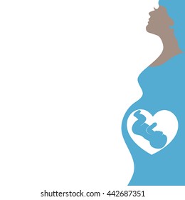 Vector illustration of Pregnant woman's silhouette