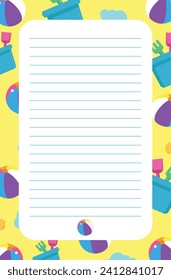 Vector illustration Pre-made stationary template for notes editable template