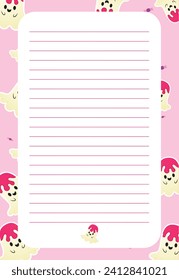 Vector illustration Pre-made stationary template for notes editable template