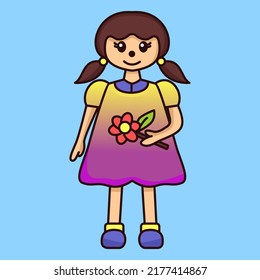 Vector illustration of premium cheerful children's character