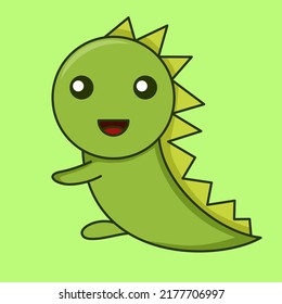 Vector illustration of premium cute dinosaur animal