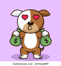Ilustración vectorial de perro lindo premium haciendo levantamiento de pesas
