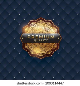 Vector illustration of Premium Quality . isolated elegant abstract golden gradient symbol. Fancy winner, first place or discount congratulations template.