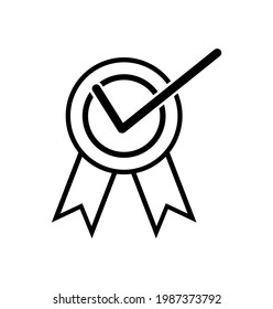 Vektorgrafik der hochwertigen Qualitätskennzeichnungslinie Symbol auf weißem Hintergrund.