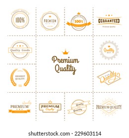 Vector illustration of Premium quality labels set