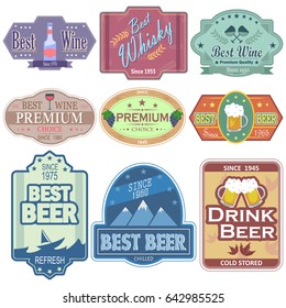 vector illustration of Premium Wine and Beer label tag sticker for Advertisement