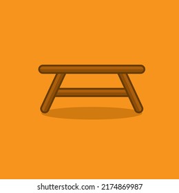 Vector illustration of premium wooden study desk