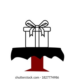 ilustración vectorial de la preparación de regalos en la mesa