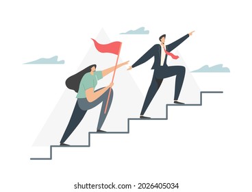 vector illustration preparing a start up business project Career rise to success. Flat color icon. Business analysis vector.