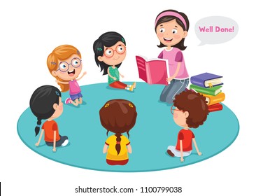 Vector Illustration Of Preschool Children