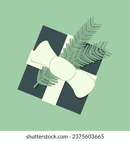 Vector illustration with a present box. Christmas