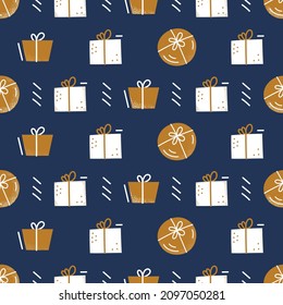 Vector illustration of the present pattern. Beautiful paper for gift wrapping gifts.