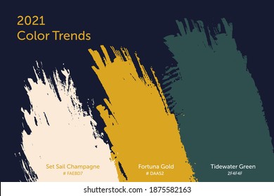 Vector illustration with presentation of color trends in 2021. Color trends 2021 of the new year-01.