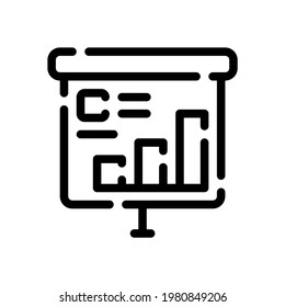 vector illustration of presentation icon. presentation about bar chart, graph, diagram. suitable for any project