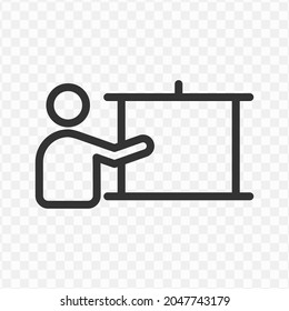 Vector illustration of presentation icon in dark color and transparent background(png).
