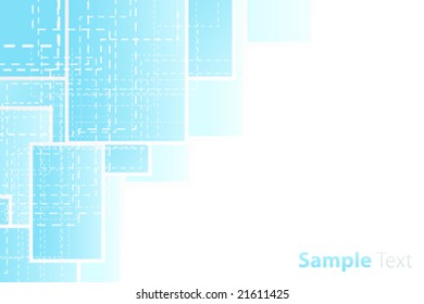 Vector illustration of a presentation sheet corner design. Technological dashed theme.