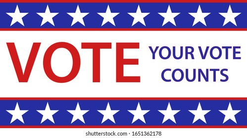 Vector illustration. Presidential Election 2020 in United States. Vote day, November 3 . Patriotic american element.  For poster, card, banner and background. 