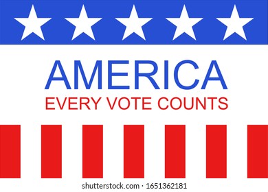 Vector illustration. Presidential Election 2020 in United States. Vote day, November 3 . Patriotic american element. For poster, card, banner and background. 