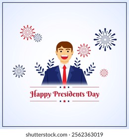 Vector illustration of Presidents' Day social media template