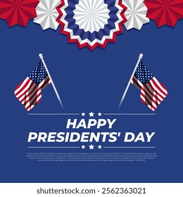 Vector illustration of Presidents' Day social media template