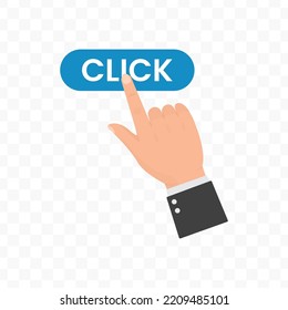 Vector Illustration Of Press The Click Button Icon Sign And Symbol. Colored Icons For Website Design .Simple Design On Transparent Background (PNG).