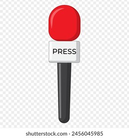 Vector illustration of press mic on transparent background