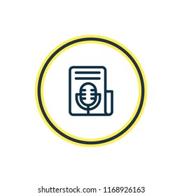 Vector illustration of press release icon line. Beautiful marketing element also can be used as journalism icon element.