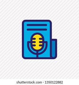 Vector illustration of press release icon colored line. Beautiful marketing element also can be used as journalism icon element.