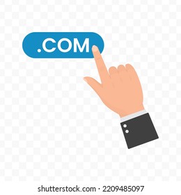 Vector illustration of press the website button icon sign and symbol. colored icons for website design .Simple design on transparent background (PNG).
