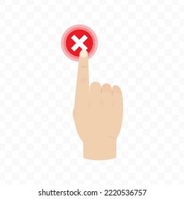 Vector illustration of pressing cross icon sign and symbol. colored icons for website design .Simple design on Transparent background (PNG).