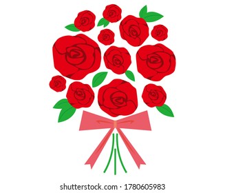 Vector illustration of a pretty rose　. Bouquet of red roses