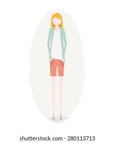 Vector illustration with a pretty and chic girl.