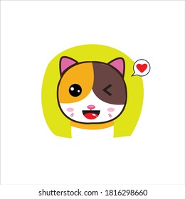 Vector illustration of a pretty and cute cat.