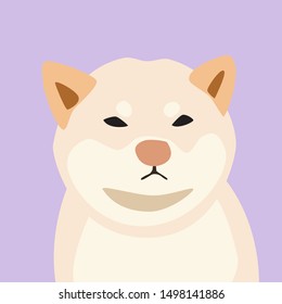 Vector illustration with pretty dog. Shiba inu. 