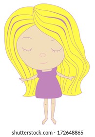 The vector illustration with pretty girl