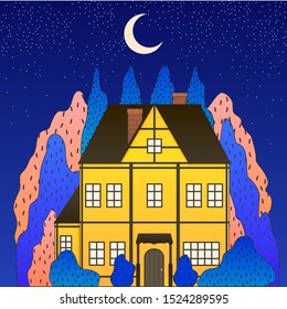 Vector illustration of pretty house.