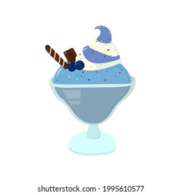 Vector illustration with pretty ice cream. Ideal for posters, greeting cards, prints for clothes, notebooks, mugs, for stickers, banners, booklets, posts, icons.