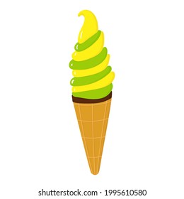 Vector illustration with pretty ice cream. Ideal for posters, greeting cards, prints for clothes, notebooks, mugs, for stickers, banners, booklets, posts, icons.