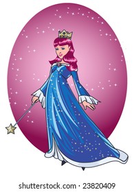vector illustration of a pretty little princess
