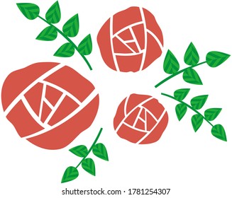 Vector illustration of a pretty rose　. pink rose