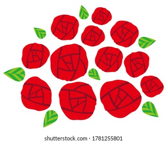 Vector illustration of a pretty rose . 
Red rose 