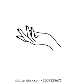 vector illustration of pretty woman's hand