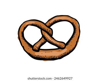 Vector illustration of a pretzel